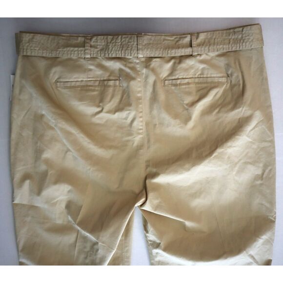 Lauren Ralph Lauren WMN Sz 16W Beige Micro-Sand Twill Belted Wide Leg Pants - Picture 10 of 15